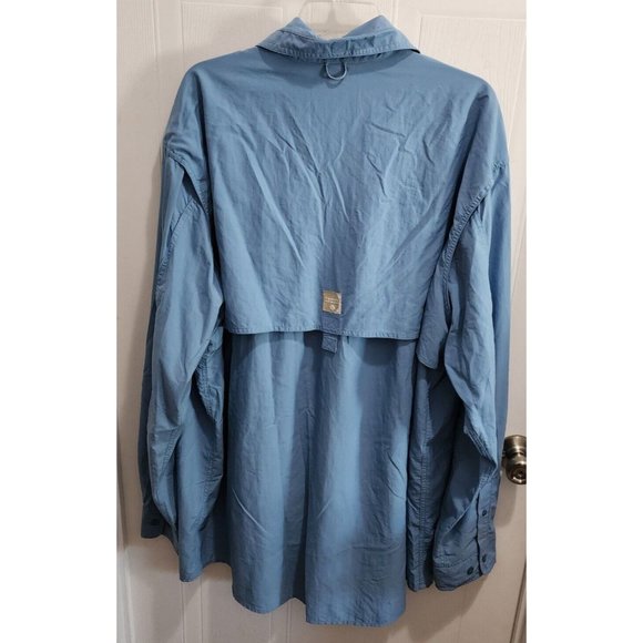 Gander Mountain Blue 2XLT Vented Button Down Fishing LS Shirt UV Sun Protection - Picture 12 of 16